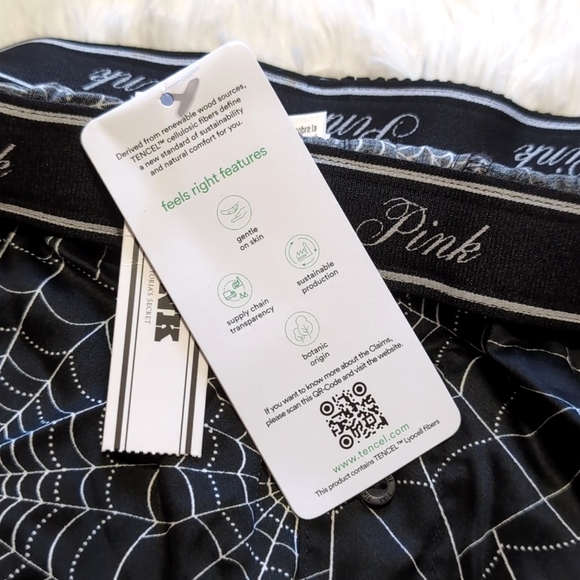 NWT VS Pink Spiderweb Tencel Shorts - Silky Black/White - Picture 11 of 15